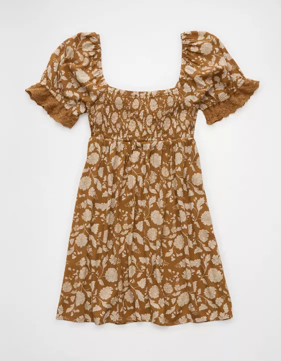 AE Printed Lace Tie Front Mini Dress - Image 4