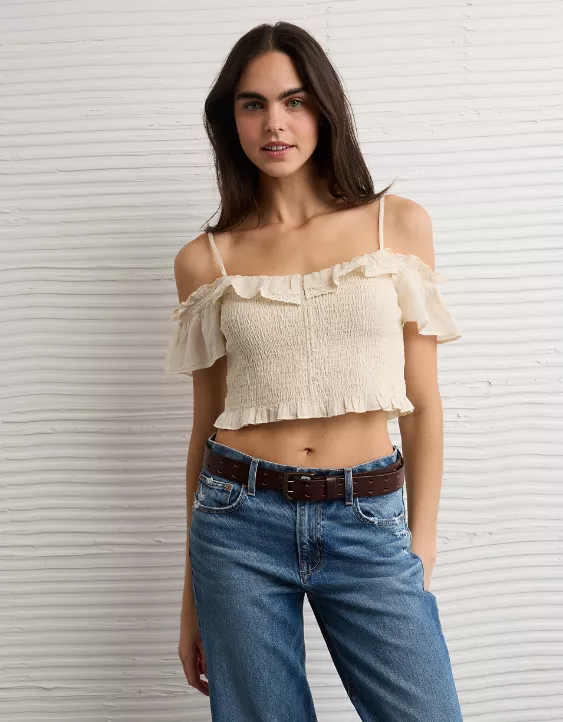 AE Smocked Cold Shoulder Cami - Image 5