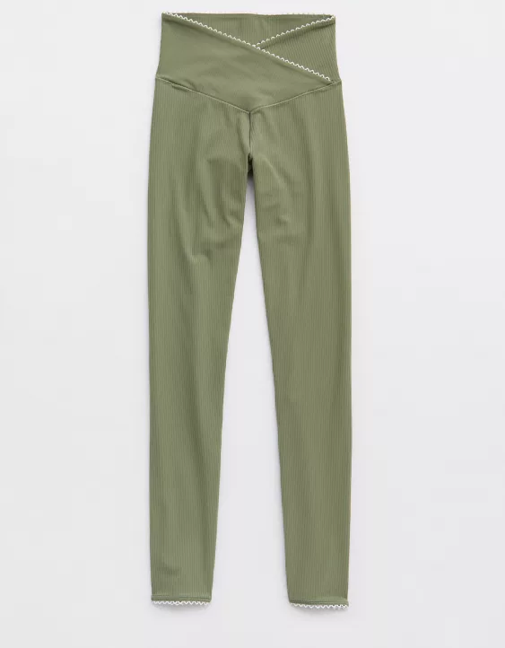 OFFLINE By Aerie Real Me XTRA Ribbed Picot Trim Crossover Legging - Image 3