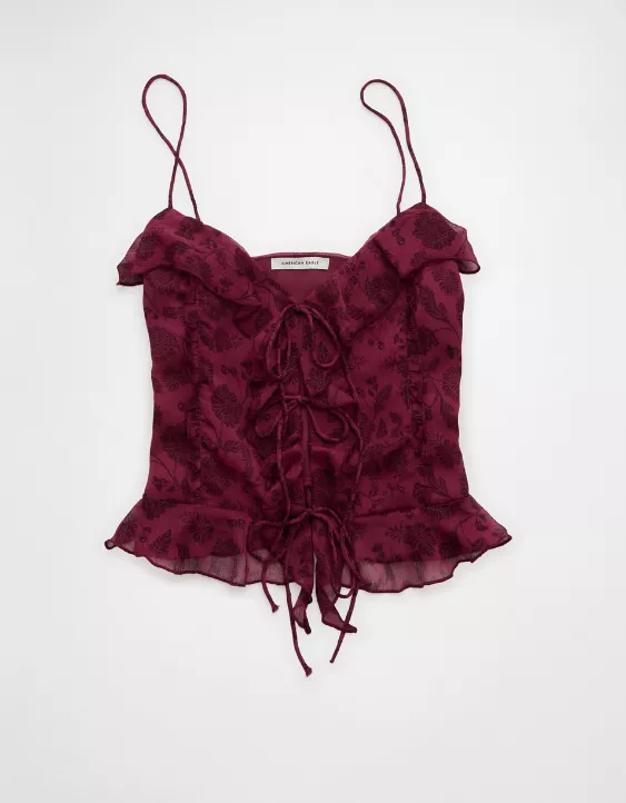 AE Ruffled Chiffon Cami Top - Image 3