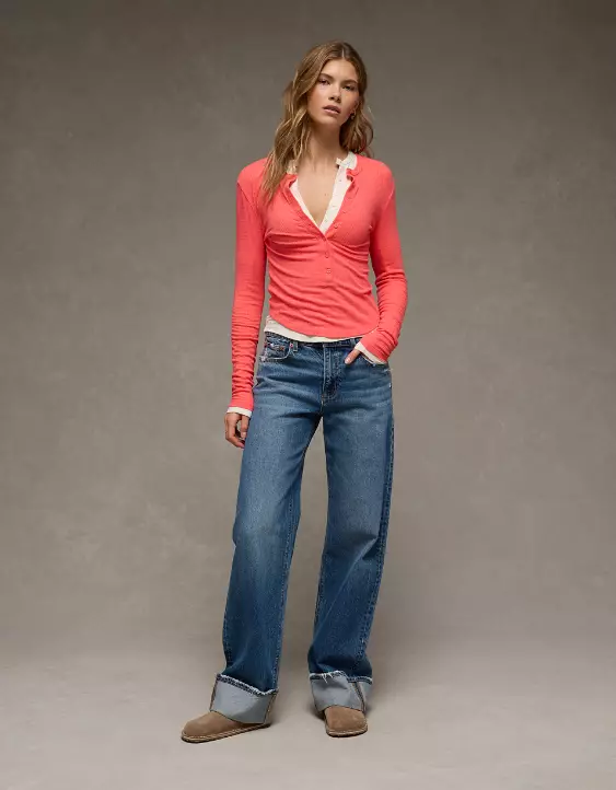 AE Long Sleeve Henley T-Shirt - Image 5