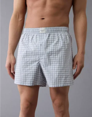 AEO Men's Plaid Stretch Boxer Short