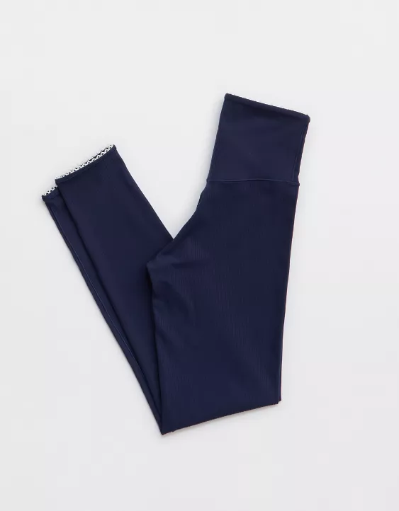OFFLINE By Aerie Real Me XTRA Ribbed Picot Trim Crossover Legging - Image 4