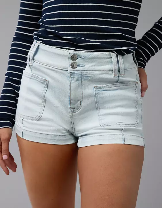 AE Next Level Ripped High-Waisted Denim Short Short - Image 6