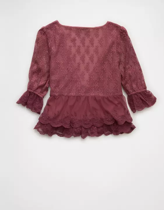 AE Ruffled Tie-Front Blouse - Image 4
