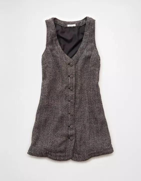 AE Button-Front Pinafore Mini Dress - Image 3