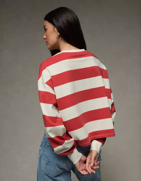 AE Striped Balloon Sleeve T-Shirt - Image 2