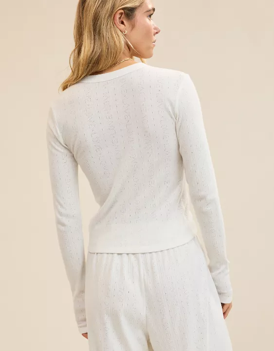 Aerie Pointelle Long Sleeve Top - Image 2