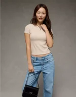 AE Waffle Hey Baby Tee