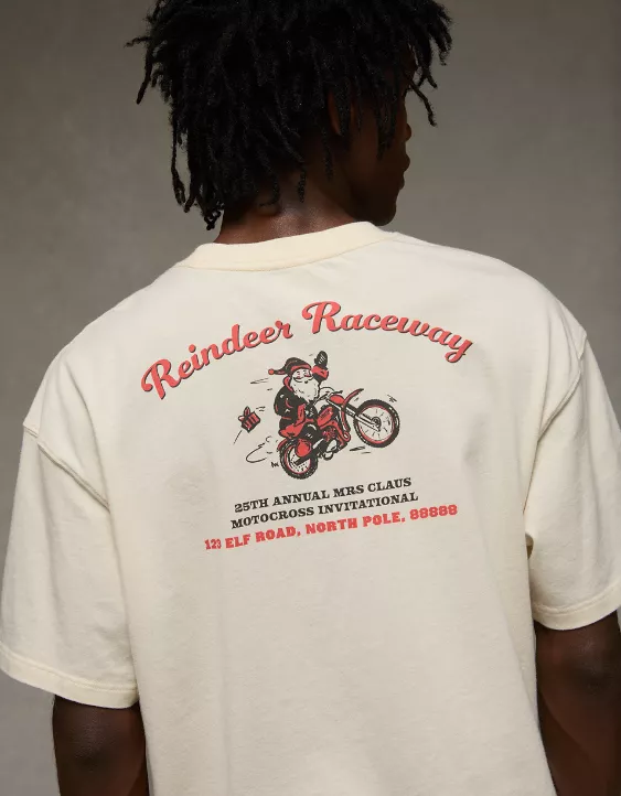 AE Boxy Reindeer Raceway Graphic T-Shirt - Image 2