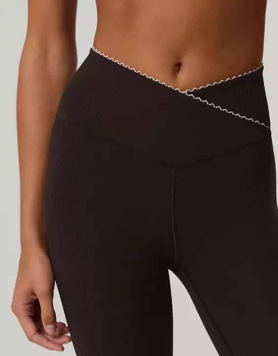 OFFLINE By Aerie Real Me XTRA Ribbed Picot Trim Crossover Legging - Image 5