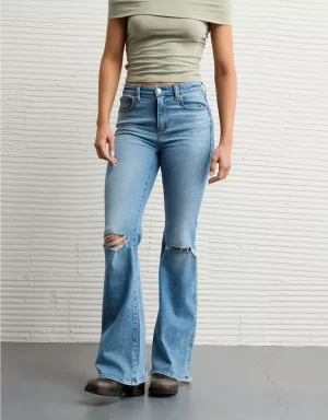 AE Next Level Ripped Super High-Waisted Flare Jean