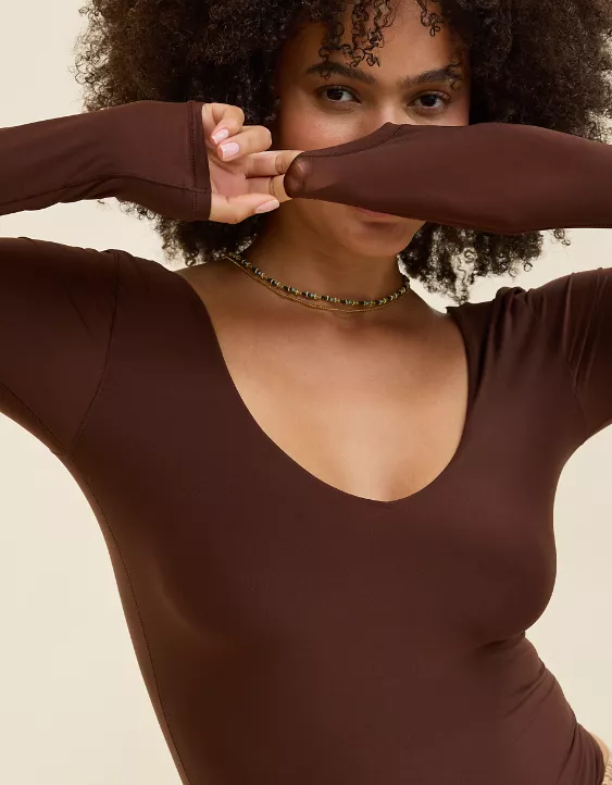 SMOOTHEZ Long Sleeve Plunge Bodysuit - Image 3