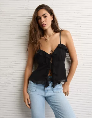 AE Ruffle Tie-Front Cami Top
