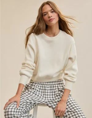 Aerie Cropped Crew Sweater