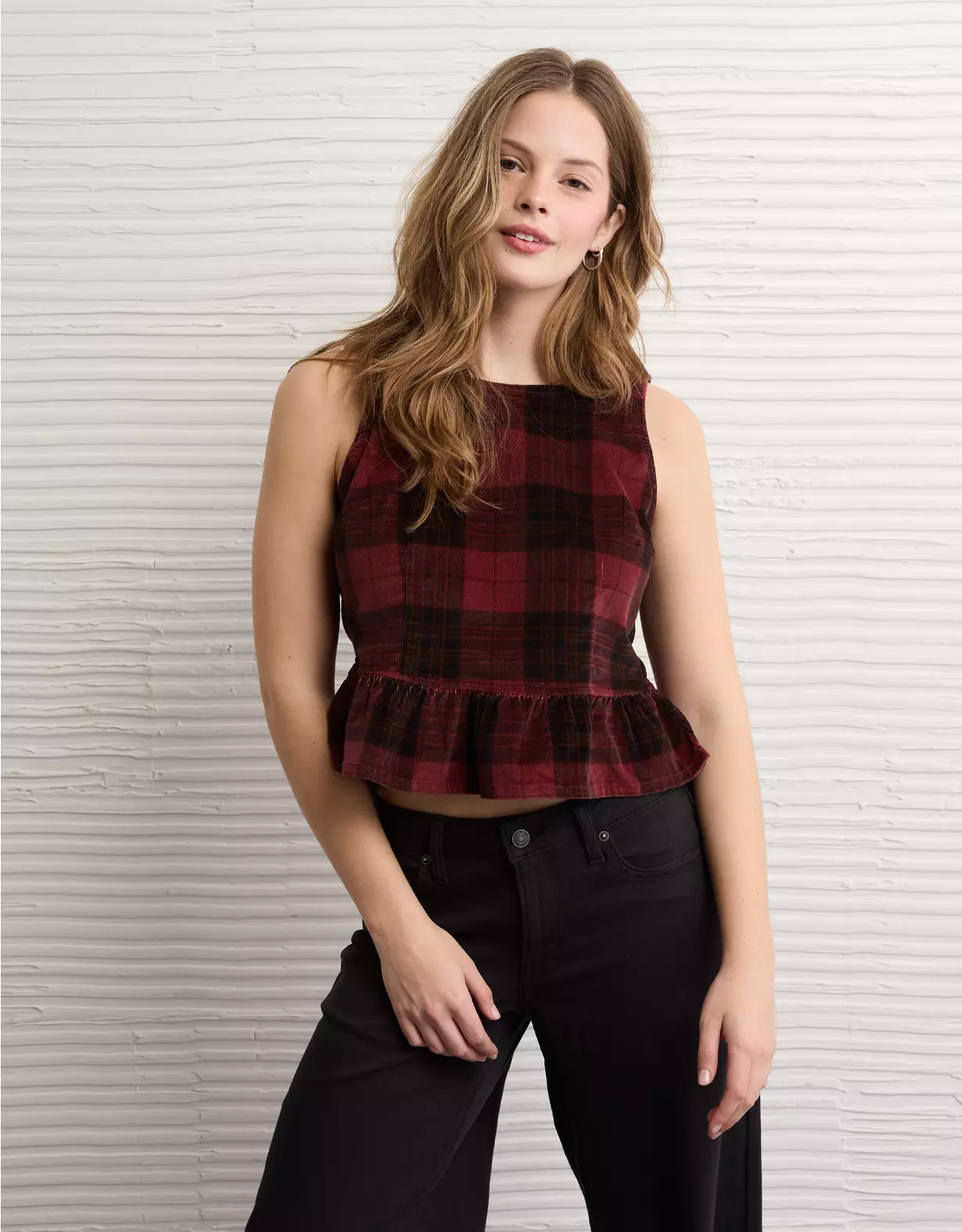 AE Back Bow Peplum Tank Top