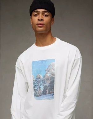 AE Boxy Long Sleeve Destination Graphic T-Shirt