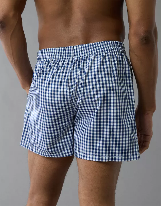AEO Men's Plaid Poplin Pocket Boxer Short - Image 2