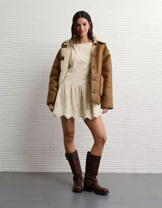 AE Buttoned Lace Mini Dress - Image 5