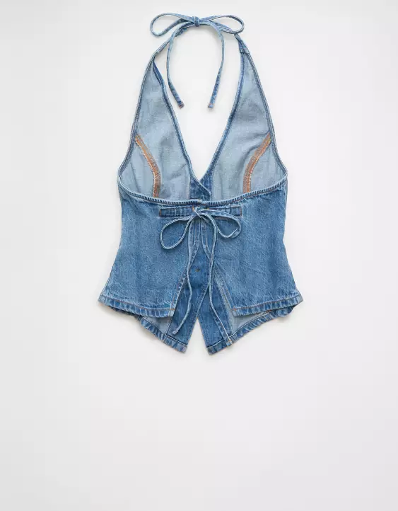 AE Denim Halter Vest - Image 5