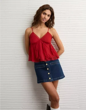 AE V-Neck Ruffle Cami Top